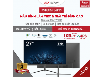 Màn hình Hikvision 27 inch IPS 100Hz - DS-D5027F3-2P2S - Góc nhìn rộng, độ nét cao, tích hợp sẵn loa kép.